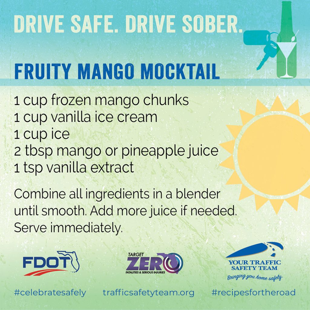 fruity mango mocktail
