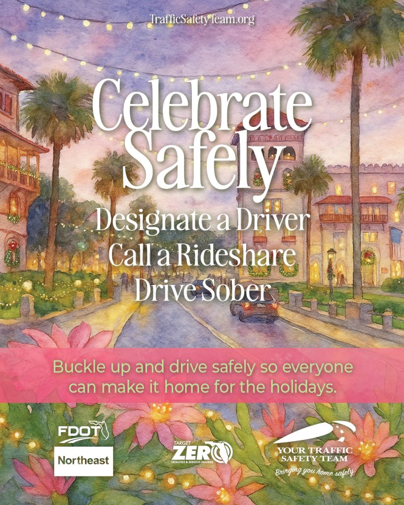 Celebrate Safely, Designate a Driver 2025 social media graphic