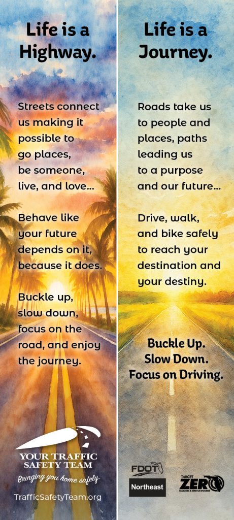 traffic safety bookmarks 2026 Life is a Journey